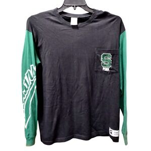 Victoria's Secret PINK Michigan State Spartans LS Pocket‎ Tee Medium